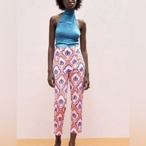 🆕Zara Women’s Size 2 Floral Chino High Waist Ankle Pants